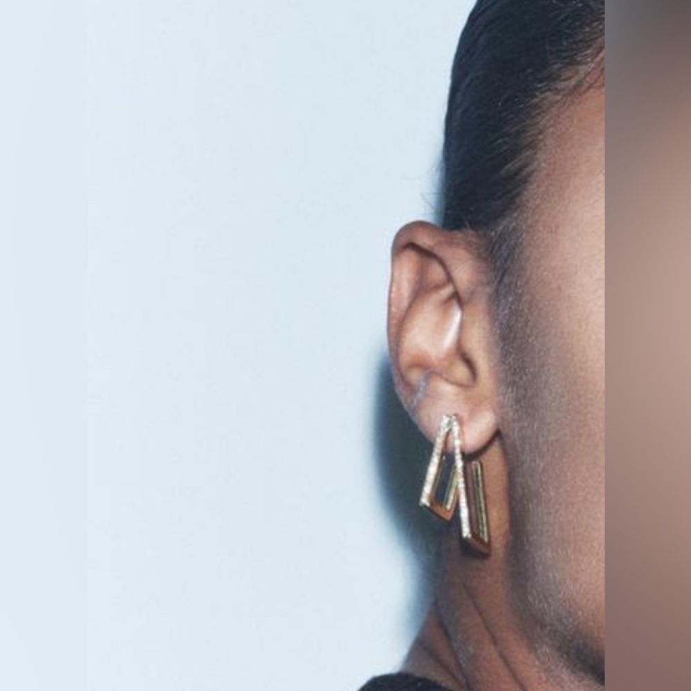 🔥🔥🔥zara sparkly double earrings